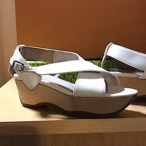 Jil Sander Designer platform Sandals white size 35